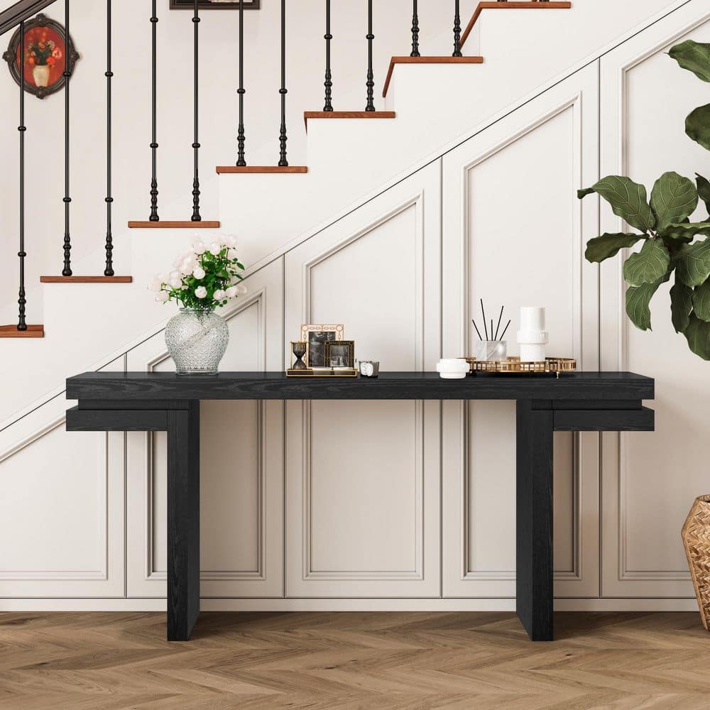 Ulsten Modern 66 in. Black Rectangle MDF Console Table Entryway Table price history on PriceWatchPro