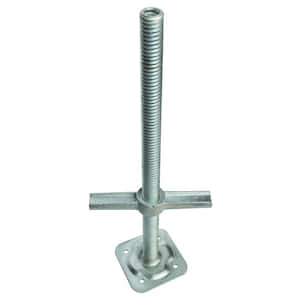24 in. Adjustable Leveling Jack in Galvanized Steel with Base Plate for Scaffolding Frames