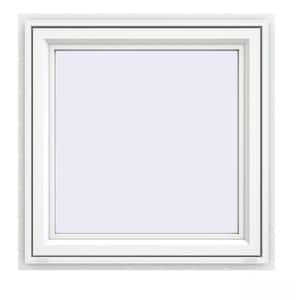 35.5 in. x 35.5 in. V-4500 Series White Vinyl Right-Handed Casement Window with Fiberglass Mesh Screen