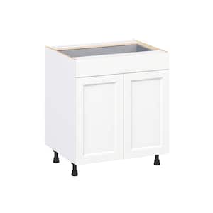 Laramie 30 in. W x 24 in. D x 34.5 in. H Assembled Base Kitchen Cabinet in Painted Bright White with Drawers