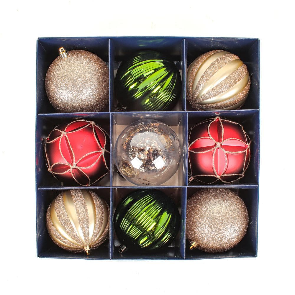 13 in. Gold Xmas Ball Decor Set price history on PriceWatchPro