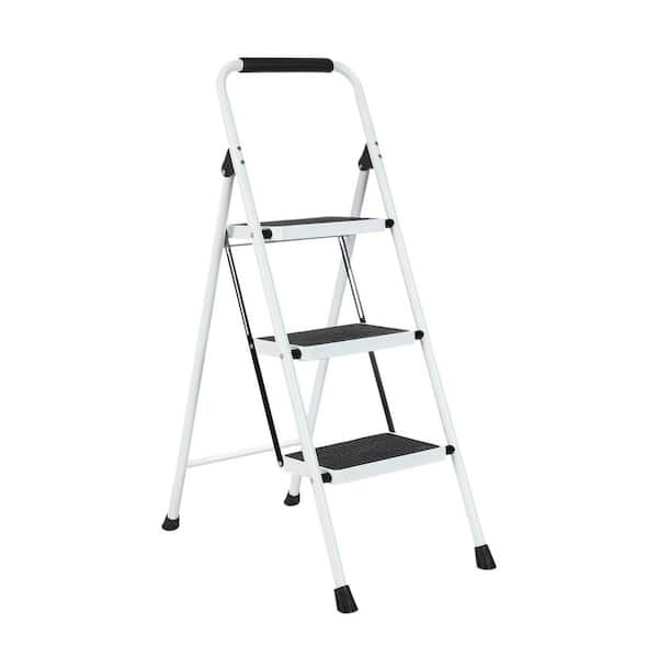 Tatayosi 3-Step Iron Folding Step Stool Ladder 330 lbs. Load Capacity Type IA Duty Rating (6.3 ft. Reach Height)