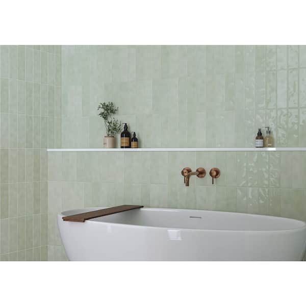 Prisma Hijau Glossy 3 in. x 10 in. Glazed Ceramic Wall Tile (5.60 sq. ft. /case)
