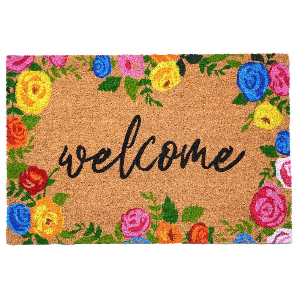 Colorful house numbers on welcome mat, Colorful 2024 outdoor mat with house numbers, Fun colorful entry mat, Bright colored welcome mat, Fun mat