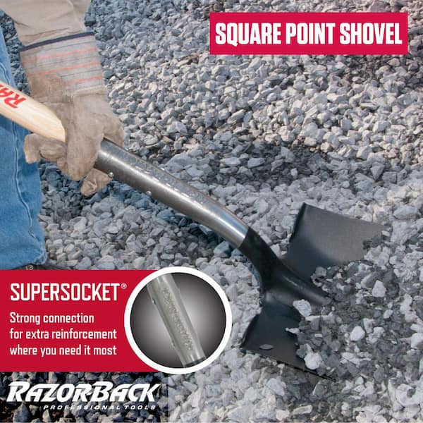 Shovel - square - fiberglass handle Black + Decker