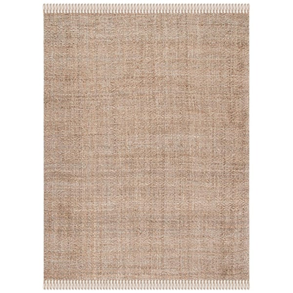 SAFAVIEH Natural Fiber Gray/Beige 9 ft. x 12 ft. Woven Thread Area Rug