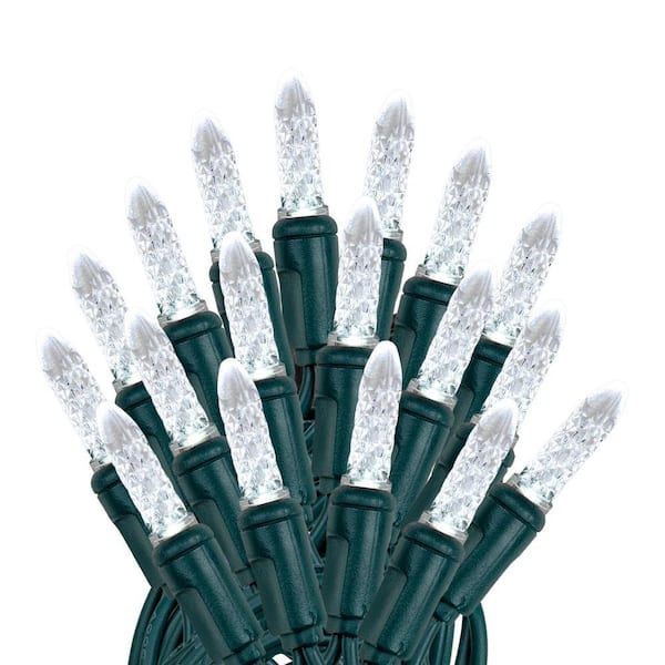 M5 50 Light 25 ft. Pure White Indoor/Outdoor Integrated LED Globe String Light