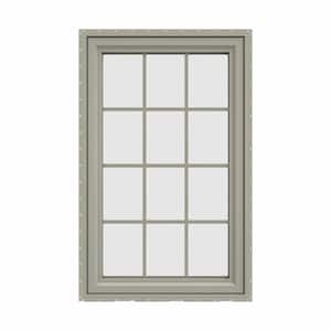 35.5 in. x 47.5 in. V-4500 Series Desert Sand Vinyl Left-Handed Casement Window with Colonial Grids/Grilles