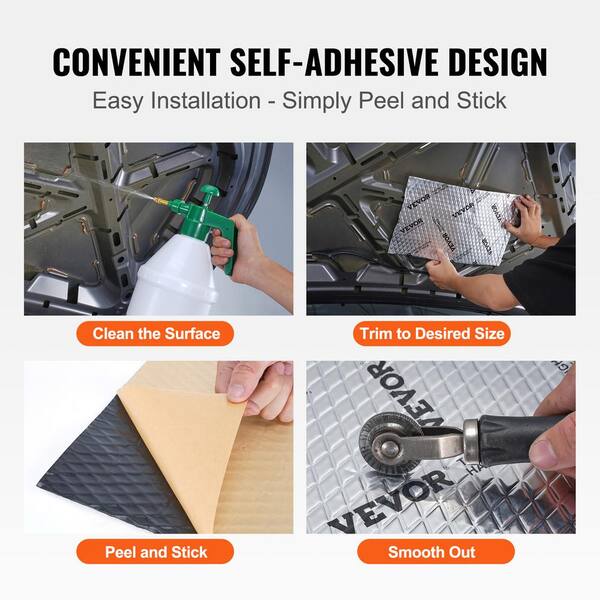 VEVOR Car Sound Deadening Mat 36 sq. ft. Car Sound Dampening Material Sound Deadener Vibration Dampening Material GYDPZLBDJXJ3UGX2HV0 0806 The Home Depot
