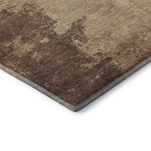 Mayfield Premium Machine Washable Abstract AMF1902 Brown 2 ft. x 3 ft. Area Rug
