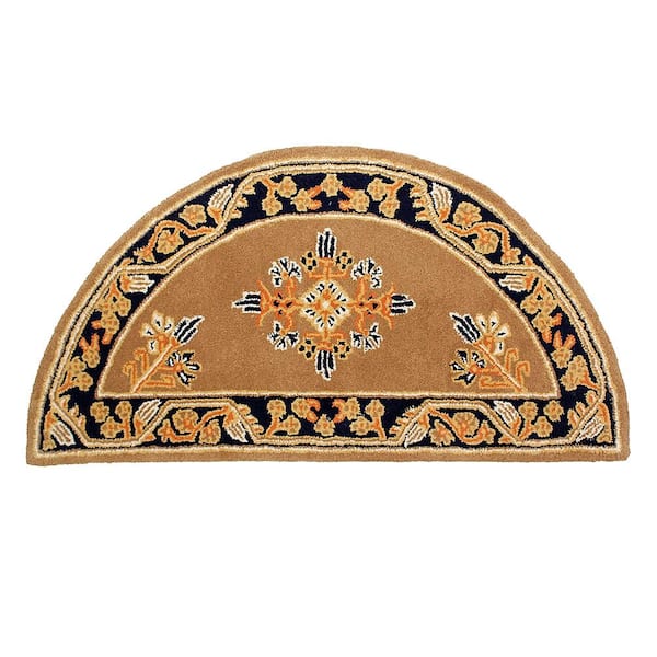 2 ft. x 4 ft. Jardin Half Round Hearth Rug, Cocoa