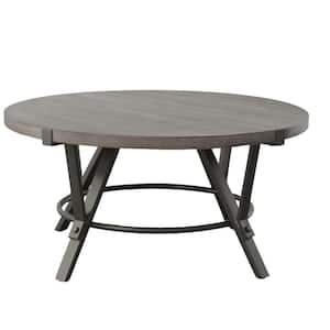Portland 36 in. Gunmeatl Gray Round Cocktail/Coffee Table