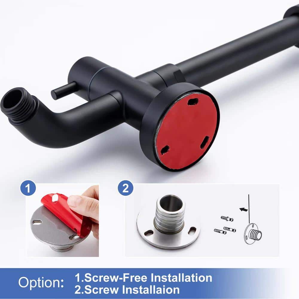 Matte Black Adjustable Height Rain Shower System with Handheld