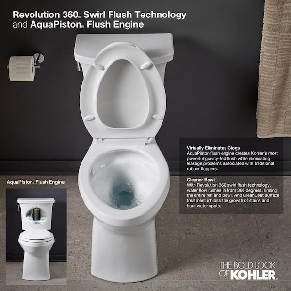 Cimarron Continuous Clean 12 in. Rough In 2-Piece 1.28 GFP Single Flush Elongated Toilet in White, Seat Not Included