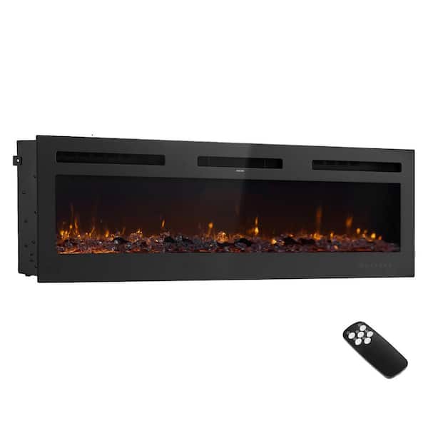 72 in. Electric Fireplace, 1500-Watt Wall Mounted and Recessed Fireplace with Remote, Timer Adjustable Flame, 2025Update