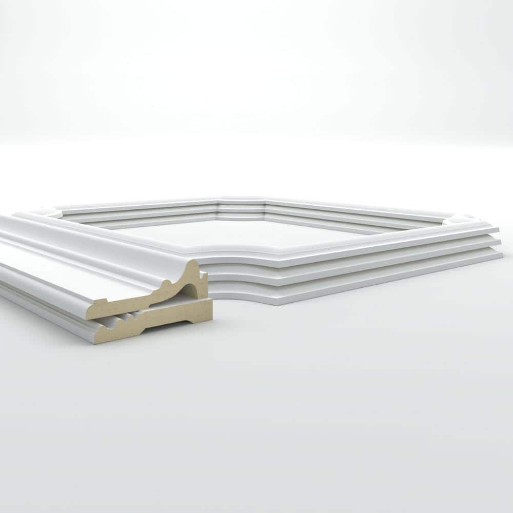 Adjustable White Polyurethane Scalloped Wainscot Paneling Kit