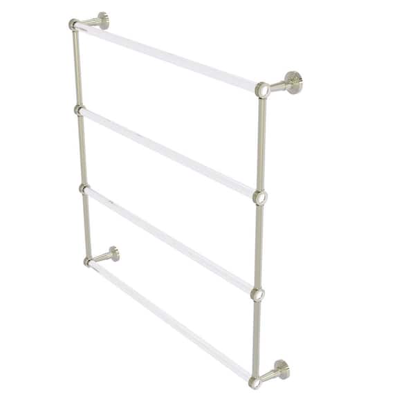 Allied Brass Pacific Beach 4 Tier 36 in. Ladder Towel Bar with Dotted Accents in Polished Nickel
