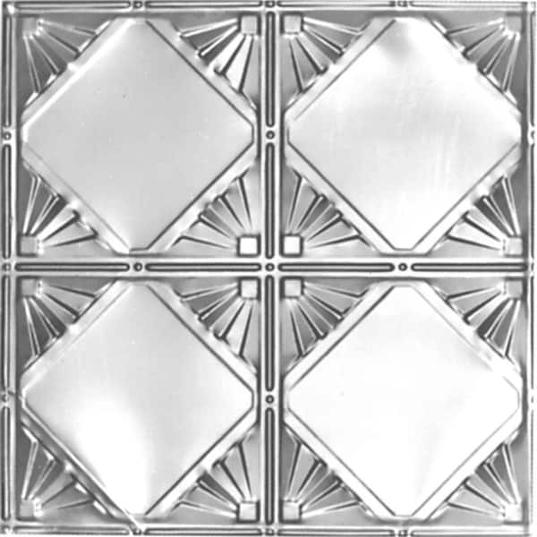 Shanko 2 ft. x 2 ft. Lay-in Suspended Grid Tin Ceiling Tile in Bare Steel (24 sq. ft. / case)