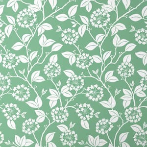 Leaves White and Green combination Non-Pasted Wallpaper Roll (Covers approximately 52 square feet continuous)