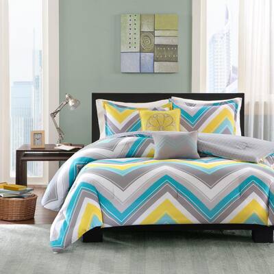 Ariel Blue Geometric Comforter Set