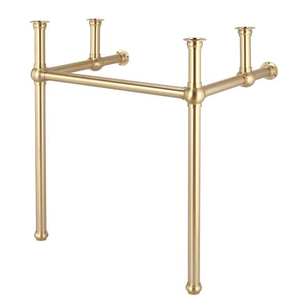 Embassy 30 in. Brass Wash Stand Legs with Satin Brass Connectors
