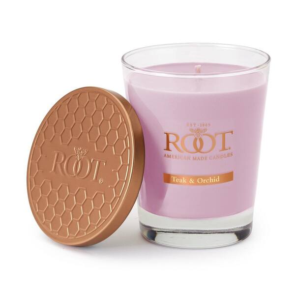 Root Candles Veriglass Teak And Orchid Scented Jar Candle