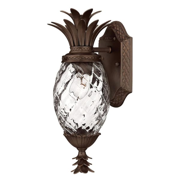 Plantation 1-Light Copper & Bronze Hardwired Outdoor Wall Lantern Sconce