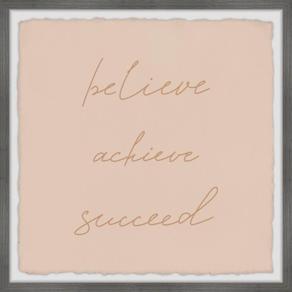 Believe Achieve Succeed by Marmont Hill Framed Typography Art Print 12 in. 