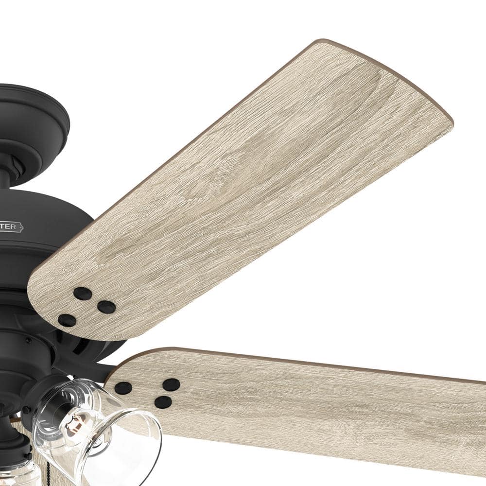 Matte Black and Golden Maple 52" Ceiling Fan with LED Light