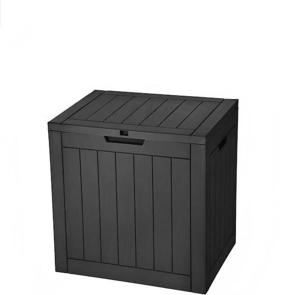 17.1 in. W x 22.8 in. D x 20.86 in. H Brown Resin 31 Gallon Deck Box Waterproof UV Resistant Outdoor Storage Cabinet