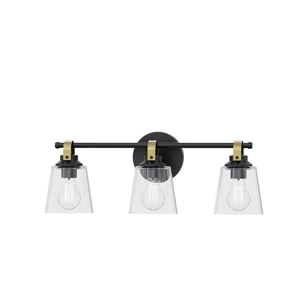 Montford 3-Light 6.25 in. Black and Polished Gold Plug and Play Wall Sconce with SkyPlug price history on PriceWatchPro