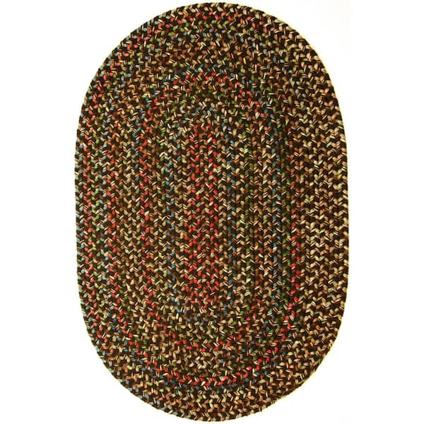 Rhody Rug Kennebunkport Brown Multi 2 ft. x 3 ft. Oval Indoor/Outdoor Braided Area Rug