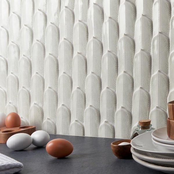 Arrow Ice 12.75 in. x 12.8 in. Polished Ceramic Mosaic Tile (1.13 sq. ft./Sheet)