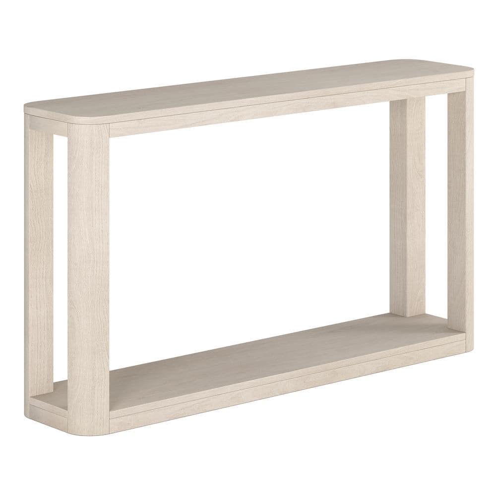 Meyer&Cross Stellan 52 in. Alder White Rectangle MDF Top Console Table ...