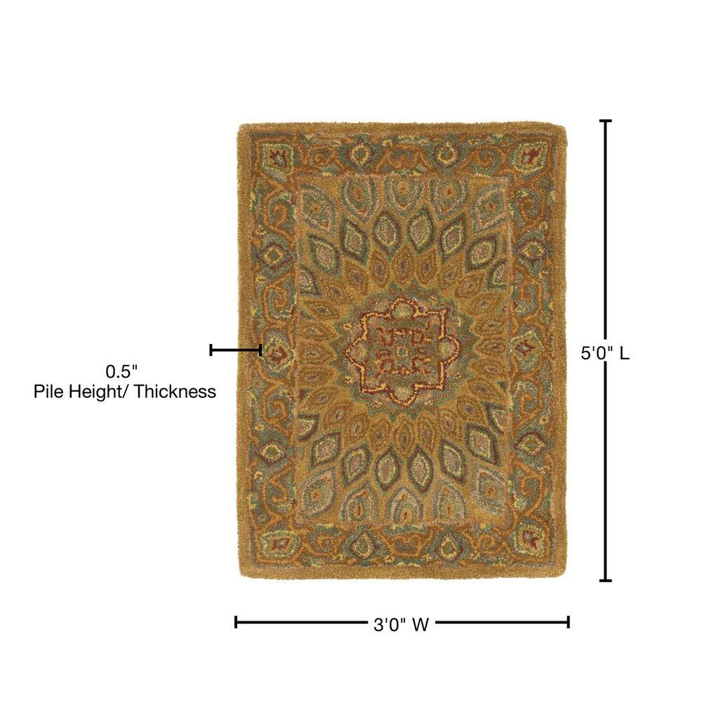 Heritage Light Brown and Grey Hand-Tufted Wool Area Rug