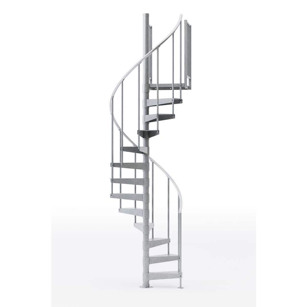Reroute Galvanized Exterior 42in Diameter, Fits Height 85in - 95in, 2 42in Tall Platform Rails Spiral Staircase Kit price history on PriceWatchPro