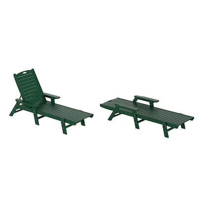 green plastic lounge chairs