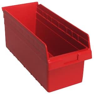 Store-Max 8 in. Shelf 5.2 Gal. Storage Tote in Red (10-Pack)