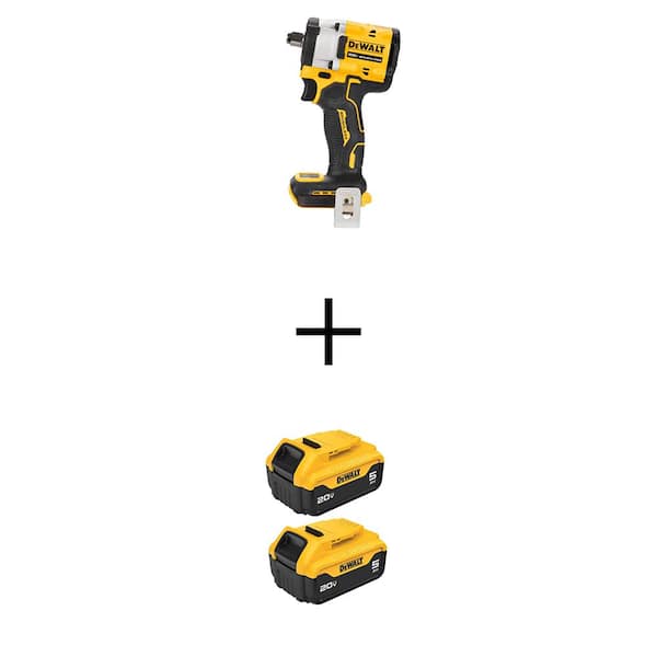 ATOMIC 20V MAX Lithium-Ion Cordless Brushless 1/2 in. Variable Speed Impact Wrench with (2) 20V Premium 5Ah Batteries
