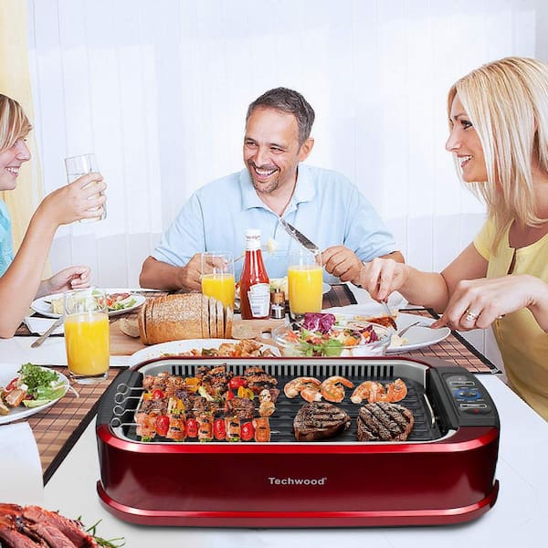 Costway Smokeless Electric Grill Portable Nonstick BBQ w/ Turbo Smoke  Extractor