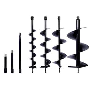 Auger Drill Bits for Planting Set of 7-Garden Auger Drill Bit Spiral Drill Bit for 3/4 in. Shaft Post Hole Digger Bulbs