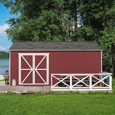 Do-it Yourself Rookwood 10 ft. x 16 ft. Backyard Wood Storage with Smartside and Floor system Included (160 sq. ft.)