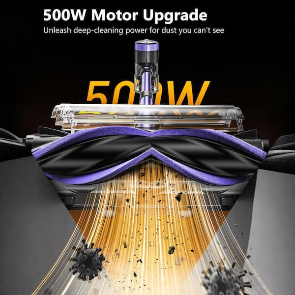 6 in 1 Bagless Stick Vacuum with HEPA Filter, 46 kPa Suction, Max to 55 Mins Runtime Battery, 1.5 L