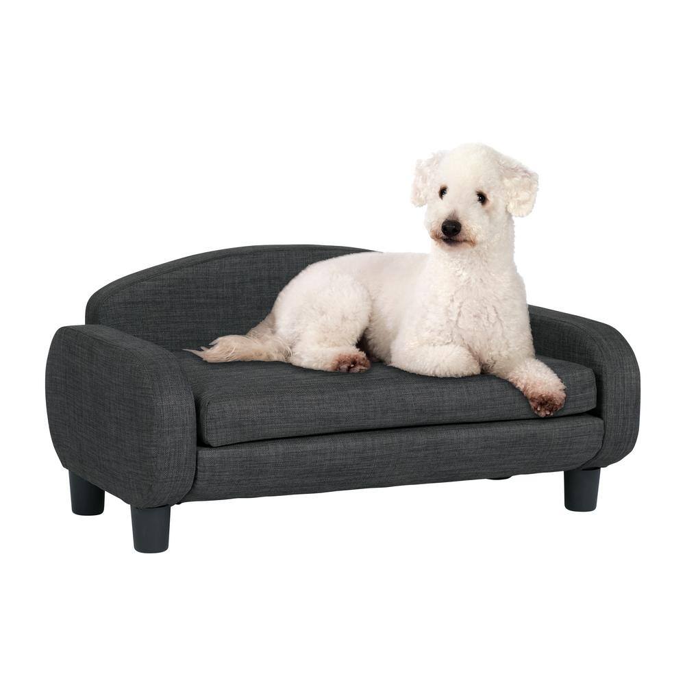 Gray Elevated Pet Sofa with Removable Mattress Cover