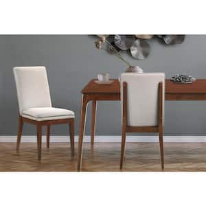 New Classic Furniture Maggie Walnut Side Chair Dining with Natural Cushion (Set of 2)