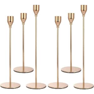 Gold Candlestick Holders Set of 6 for Home Occasion and Decoration Indoor