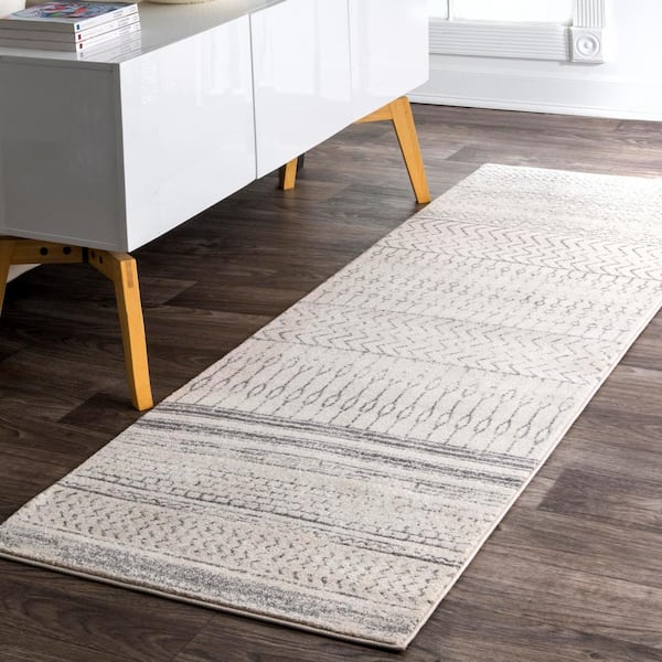 Nova Stripes Gray 3 ft. x 8 ft. Rectangle Indoor Runner Rug