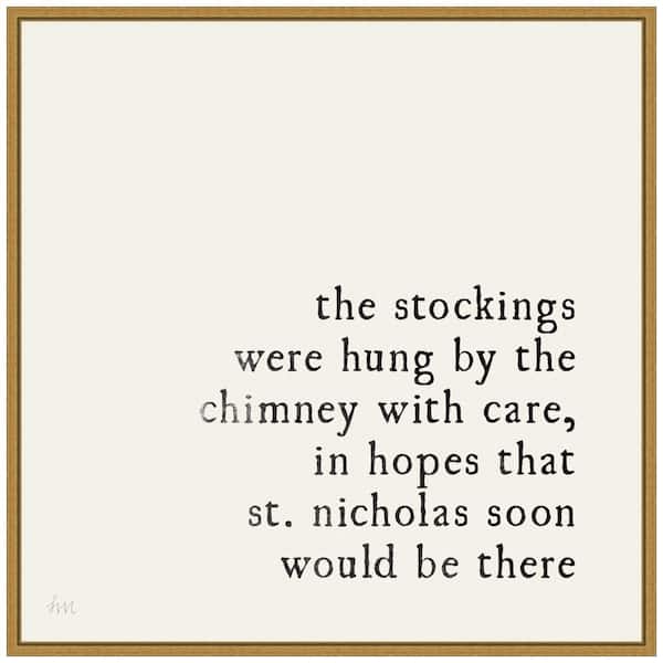 Amanti Art 22 in. Simple Christmas II Cream Christmas Holiday Framed Canvas Box Wall Art