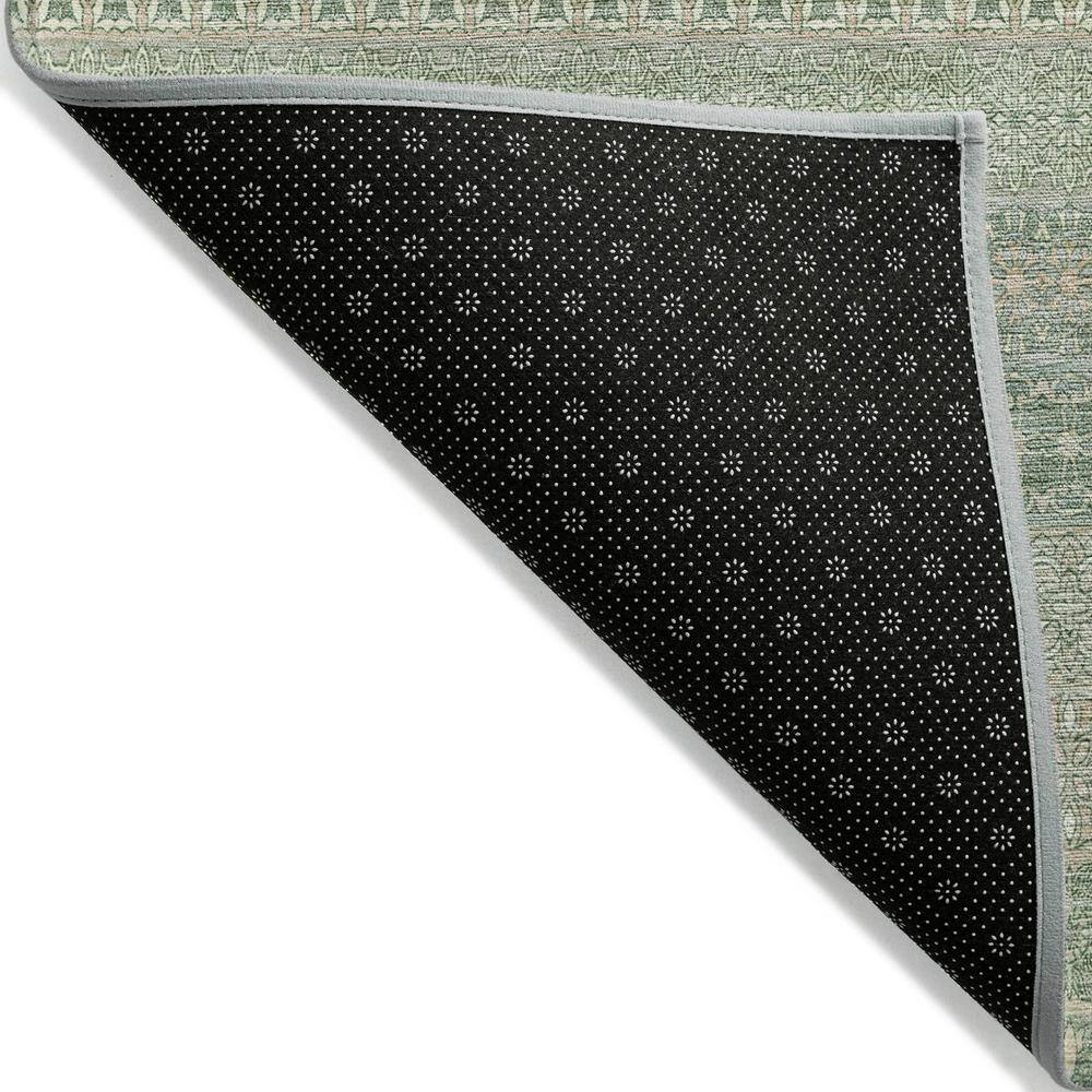 Aloe Green Synthetic Flat Woven Rectangular Rug