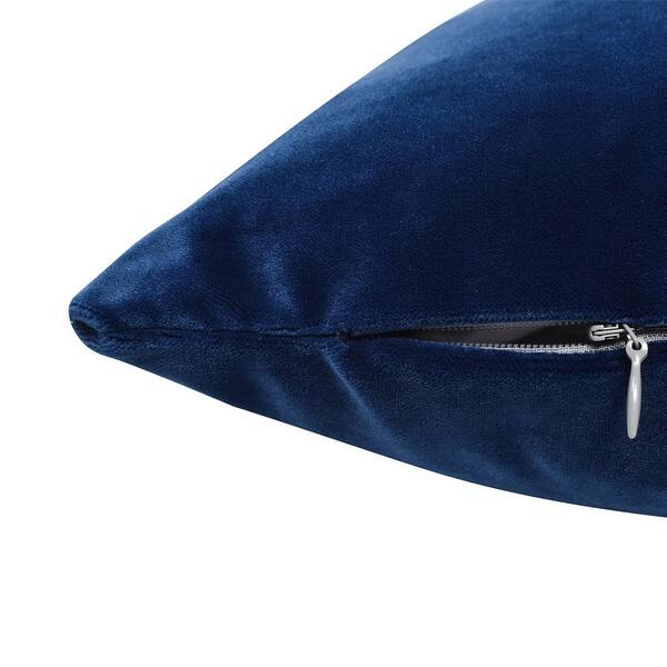 Plume 24 Square Feather Down Throw Pillow, Set of 2, Indigo Blue